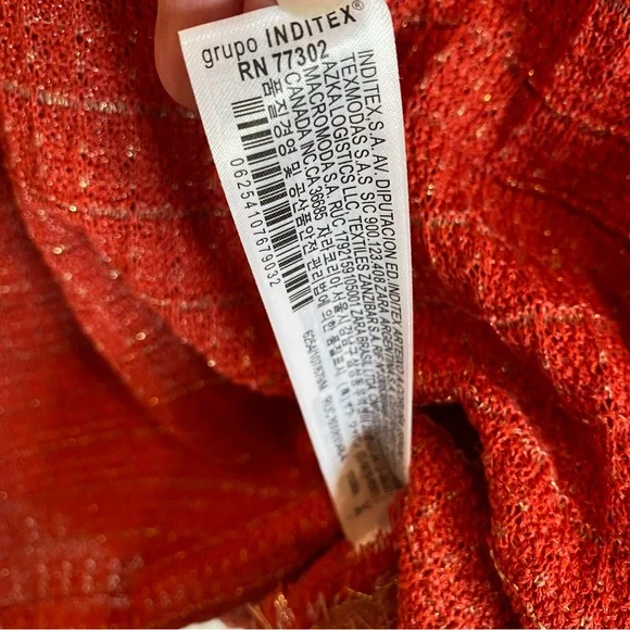 ZARA Red Orange Knit Shift Mini Dress - Picture 8 of 8